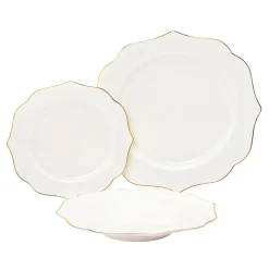 Fine Dinnerware|Godinger Arendale Porcelain 12 Piece Dinnerware Set, Service For 4