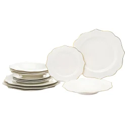 Fine Dinnerware|Godinger Arendale Porcelain 12 Piece Dinnerware Set, Service For 4