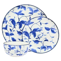 Fine Dinnerware|Godinger Arleigh Porcelain 12 Piece Dinnerware Set, Service For 4