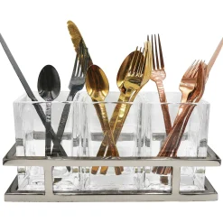 Flatware Caddies|Godinger Aspen Silver Flatware Caddy
