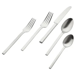 Flatware Sets|Godinger Atlas Matte 18/0 Stainless Steel 20 Piece Flatware Set, Service For 4