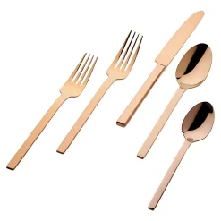 Flatware Sets|Godinger Atlas Mirrored Copper 18/0 Stainless Steel 20 Piece Flatware Set, Service For 4