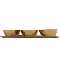 Serving Trays|Godinger Auburn Gold Serving Tray & Appetizer Bowls