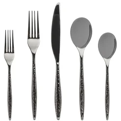 Flatware Sets|Godinger Avellino Graphite 18/10 Stainless Steel 20 Piece Flatware Set, Service For 4