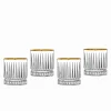 Dof & Highball|Godinger Avenue Gold Rim Double Old Fashion Glass, Set of 4