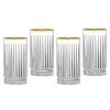 Dof & Highball|Godinger Avenue Gold Rim Highball, Set of 4