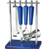Barware Sets|Barware Tools|Godinger Azure Blue Resin & Stainless Steel 5 Piece Bar Tool Set