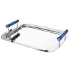 Serving Trays|Godinger Azure Blue Resin & Stainless Steel Tray