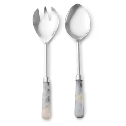 Salad Servers|Godinger Azure Gloss Limestone Resin Salad Server Set