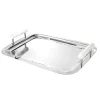 Serving Trays|Godinger Azure Matte White Resin & Stainless Steel Tray