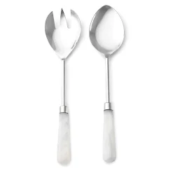 Salad Servers|Godinger Azure Matte White Resin Salad Server Set