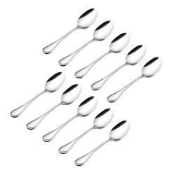 Flatware Sets|Godinger Bead Mirrored 18/0 Stainless Steel Tablespoon, Set of 10