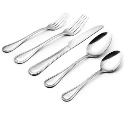 Flatware Sets|Godinger Bead Mirrored 18/0 Stainless Steel 20 Piece Flatware Set, Service For 4