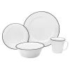 Everyday Dinnerware|Godinger Bistro Black Rim Porcelain 16 Piece Dinnerware Set, Service For 4