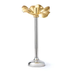 Candles & Candleholders|Godinger Blossom Platinum & Gold Tapered Candle Holder 15.75"