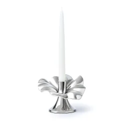 Candles & Candleholders|Godinger Blossom Platinum Tapered Candle Holder 6"