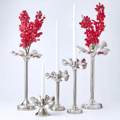 Candles & Candleholders|Godinger Blossom Platinum Tapered Candle Holder 6