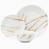 Everyday Dinnerware|Godinger Boulon Gold Porcelain 12 Piece Dinnerware Set, Service For 4