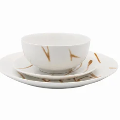 Everyday Dinnerware|Godinger Boulon Gold Porcelain 12 Piece Dinnerware Set, Service For 4