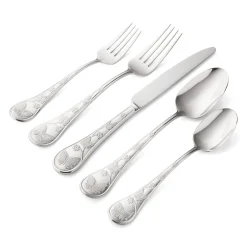 Flatware Sets|Godinger Butterfly Sandblasted 18/10 Stainless Steel 20 Piece Flatware Set, Service For 4