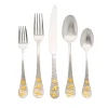 Flatware Sets|Godinger Buzz 24kt Gold Plated 18/10 Stainless Steel 20 Piece Flatware Set, Service For 4