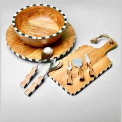 Serving & Cheese Boards|Godinger Chenonceau Checkerboard Cheese Tool Set