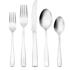 Flatware Sets|Godinger Chisel Mirrored 18/0 Stainless Steel 20 Piece Flatware Set, Service For 4