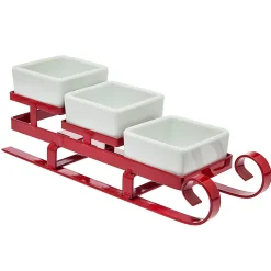 Serving Trays|Godinger Christmas Sleigh Appetizer Server