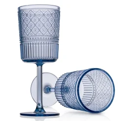 Acrylic|Godinger Claro Acrylic Blue Goblet, Set of 4