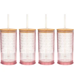 Acrylic|Godinger Claro Acrylic Pink Travel Tumbler, Set of 4