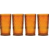 Dof & Highball|Godinger Claro Amber Highball, Set of 4