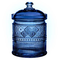 Kitchen Storage|Godinger Claro Blue Medium Canister
