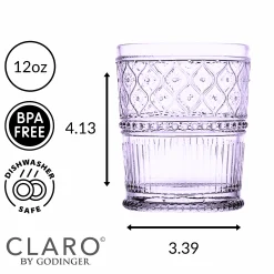 Dof & Highball|Godinger Claro Lavender Double Old Fashion, Set of 4