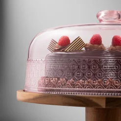 Acrylic|Godinger Claro Pink Acrylic Cake Dome