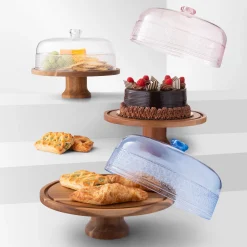 Acrylic|Godinger Claro Pink Acrylic Cake Dome