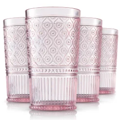 Acrylic|Dof & Highball|Godinger Claro Pink Acrylic Highball, Set of 4
