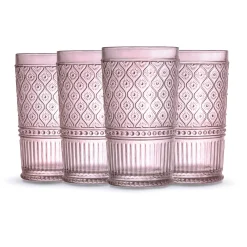 Dof & Highball|Godinger Claro Pink Highball, Set of 4