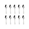 Flatware Sets|Godinger Crete Sandblast Mirrored 18/0 Stainless Steel Teaspoon, Set of 10