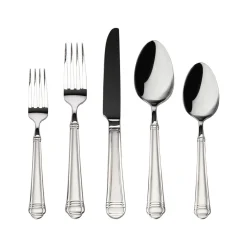 Flatware Sets|Godinger Crete Sandblast Mirrored 18/0 Stainless Steel 20 Piece Flatware Set, Service For 4