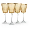 Wine & Champagne|Godinger Cristine Amber Gold Rim Red Wine Glass, Set of 4