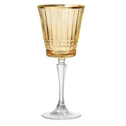 Wine & Champagne|Godinger Cristine Amber Gold Rim Red Wine Glass, Set of 4