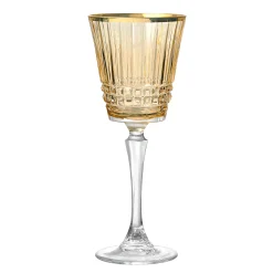 Wine & Champagne|Godinger Cristine Amber Gold Rim White Wine Glass, Set of 4