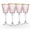 Wine & Champagne|Godinger Cristine Blush Gold Rim White Wine Glass, Set of 4