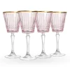 Wine & Champagne|Godinger Cristine Pink Gold Rim Red Wine Glass, Set of 4