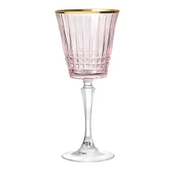 Wine & Champagne|Godinger Cristine Pink Gold Rim Red Wine Glass, Set of 4