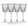 Wine & Champagne|Godinger Cristine Smoke Gold Rim Red Wine Glass, Set of 4