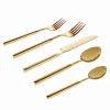 Flatware Sets|Godinger Cubit Mirrored Gold 18/10 Stainless Steel 20 Piece Flatware Set, Service For 4