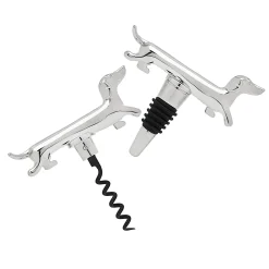 Barware Tools|Godinger Dachshund Corkscrew & Bottle Stopper Set