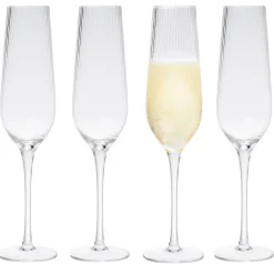 Wine & Champagne|Godinger Divo Optic Champagne Flute. Set of 4