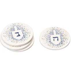 Coasters|Hanukkah|Godinger Dreidel Ceramic Coasters